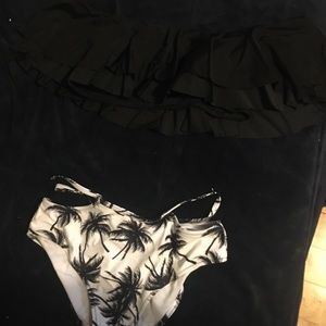Black off the shoulder 2 piece bathing suit
